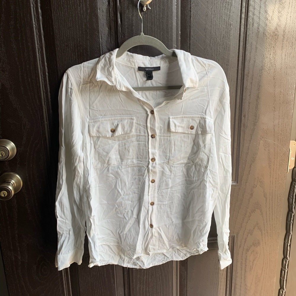 White Button Down Blouse